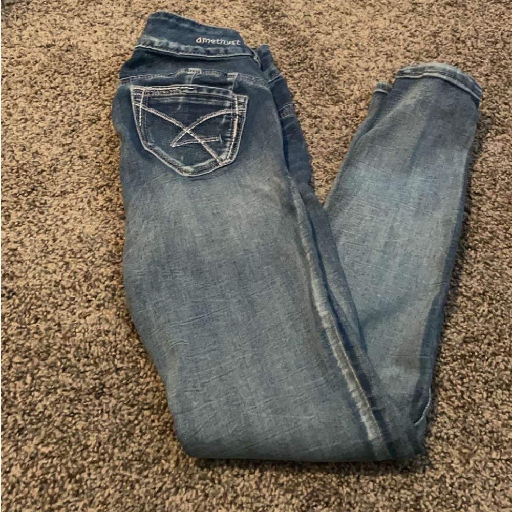 Blue jeans they are a size 1 they are super cute and they are skinny jeans